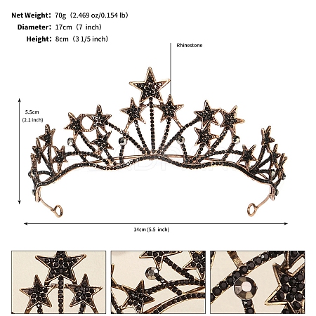 Alloy Rhinestone Hair Bands  for Woman Girls PW-WGA69DD-13-1