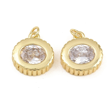 Brass Pave Clear Cubic Zirconia Pendants KK-CBA56EF-35A-G-02-1