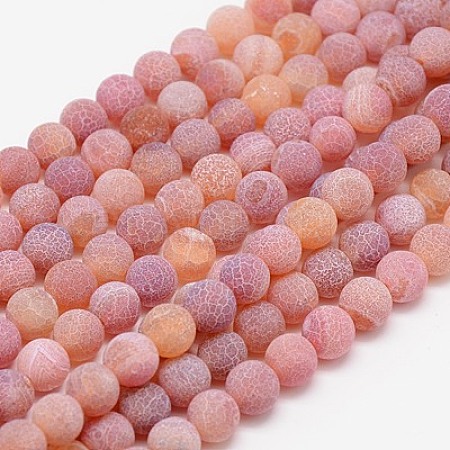 Natural Weathered Agate Beads Strands G-G589-8mm-05-1