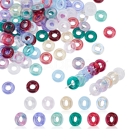 110Pcs 11 Colors Lampwork European Beads LAMP-GA0001-19-1