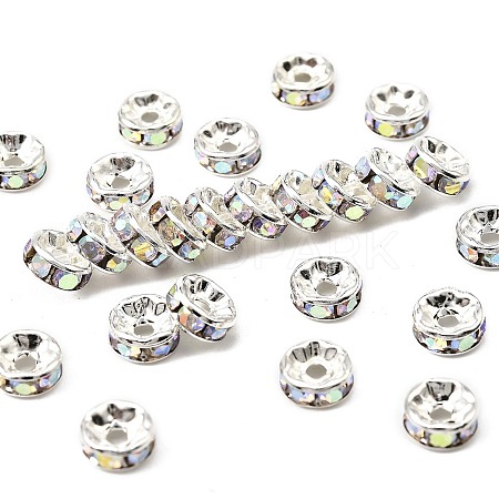 Brass Grade A Rhinestone Spacer Beads RB-A014-Z7mm-28S-1