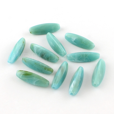 Rice Imitation Gemstone Acrylic Beads OACR-R035-10-1