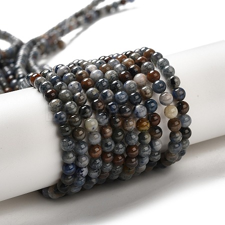 Natural Dumortierite Quartz Beads Strands G-H298-A06-01-1