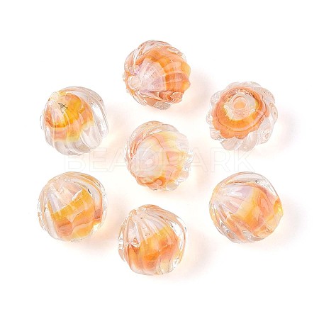 Textured Inner Flower Handmade Lampwork Beads LAMP-T024-07F-1