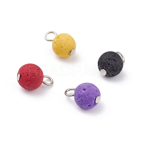 Natural Lava Rock Pendants PALLOY-JF01076-1