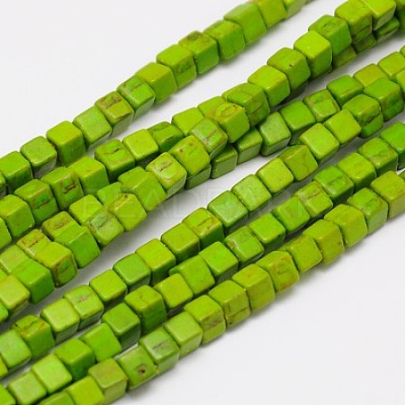 Synthetic Turquoise Beads Strands TURQ-G108-4x4mm-01-1