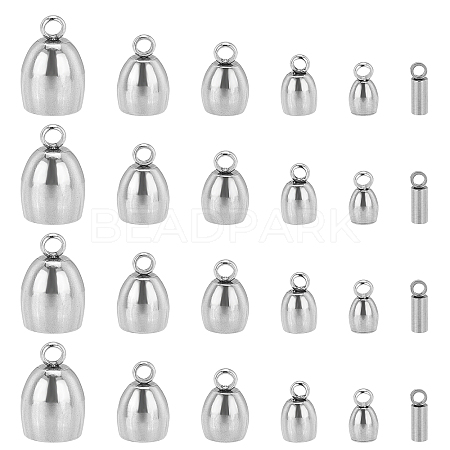 Unicraftale 36Pcs 6 Style 304 Stainless Steel Cord Ends STAS-UN0021-11P-1