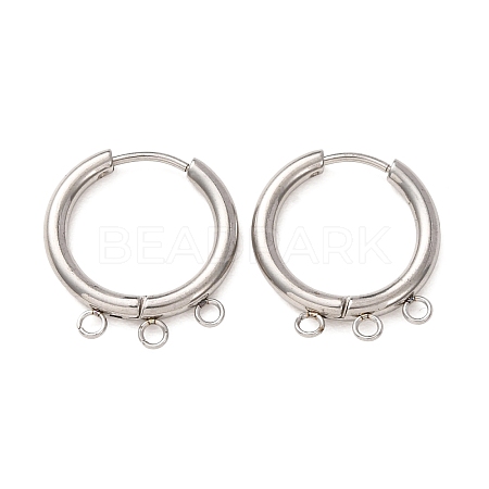 304 Stainless Steel Huggie Hoop Earring Findings STAS-D183-03B-P-1