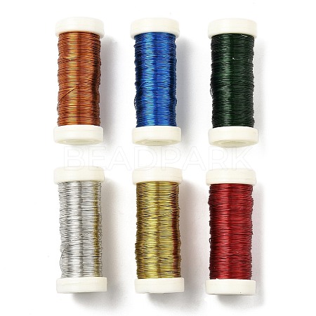 6 Rolls 6 Colors Baking Paint Iron Wire MW-K001-0.3mm-1