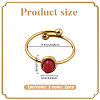 2Pcs 2 Colors Stainless Steel with Synthesis Gemstone Adjustable Cuff Rings RJEW-GO0001-27A-2