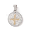 304 Stainless Steel Flat Round Pendants STAS-D034-01-2