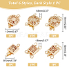  6Pcs 6 Styles Brass Box Clasps KK-NB0003-36-2