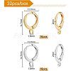 BENECREAT 32Pcs 2 Color Brass Huggie Hoop Earring Findings KK-BC0007-88-2