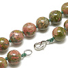 Natural Unakite Beaded Necklaces NJEW-S404-01-2