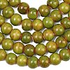 Handmade Fancy Antique Glazed Porcelain Ceramic Round Beads Strands PORC-L019-8mm-10-5