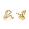 Rack Plating Brass Snake Cuff Earrings with Cubic Zirconia EJEW-D061-61G-2