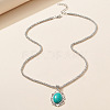 Bohemian Style Oval Synthetic Turquoise Pendant Necklace & Dangle Earrings & Link Bracelets FS-WGA6DB3-01-5