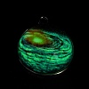 Galaxy Theme Luminous Glass Ball Pendants GLAA-D021-01P-05-4