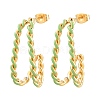 Twist 304 Stainless Steel Enamel Stud Earrings SA-CBA065A-01G-01-2
