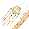 Brass & 304 Stainless Steel Sun Moon Suncatchers HJEW-JM05014-3