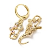 Real 18K Gold Plated Brass Dangle Leverback Earrings EJEW-A033-23G-03-2