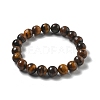 Natural Tiger Eye Bead Stretch Bracelets BJEW-K212-C-028-5