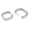 Rack Plating Square Brass Micro Pave Cubic Zirconia Hoop Earrings EJEW-Z059-13P-3