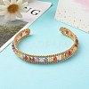 Colorful Cubic Zirconia Beads Cuff Bangle for Girl Women BJEW-JB06609-3