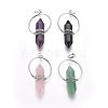 Natural Mixed Stone Wire Wrapped Pointed Big Pendants G-L520-I-P-1