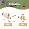 5 Pair Natural Pearl Round Stud Earrings Findings KK-HY0001-79-2