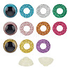32 Sets 8 Colors Glitter Plastic Craft Doll Eyes KY-HY0001-13B-5