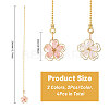 Flower Alloy Glass Charms Ceiling Fan Pull Chain Extenders HJEW-GL00012-2
