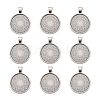 Tibetan Style Alloy Pendant Cabochon Settings LS-TIBE-R295-055AS-FF-1