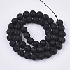 Spray Painted Natural Lava Rock Beads Strands G-N0324-B-01-2
