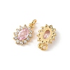 SHEGRACE Brass Micro Pave Cubic Zirconia Pendants XGRQ2O071-446B-G-2