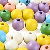 240Pcs 6 Colors Painted Natural Wood Beads WOOD-LS0001-47-4