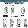 18Pcs 6 Size 201 Stainless Steel Grooved Finger Ring Settings RJEW-SC0001-05P-2