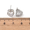 Brass Micro Pave Clear Cubic Zirconia Stud Earrings EJEW-C174-02A-P-5