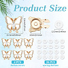 6Pcs Butterfly Alloy Rhinestone Cufflinks FIND-ME0003-13-2