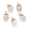 Electroplate Natural Quartz Crystal Charms X-G-S344-09H-1
