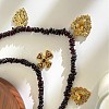 316 Surgical Stainless Steel Enamel Cross Sacred Heart Pendant Natural Garnet Chip Beaded Double Layer Necklaces for Women WG114DF-01-5