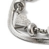 Stainless Steel Crystal Rhinestone Heart Multi-strand Bracelets for Women BJEW-G719-09P-2