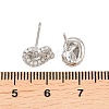 knot Brass Micro Pave Cubic Zirconia Stud Earrings EJEW-C174-01P-06-5
