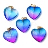Two Tone Spray Painted Glass Pendants GLAA-N035-016-C02-2
