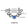 316L Surgical Stainless Steel Capri Blue Rhinestone Nipple Stirrup WG55624-02-2
