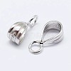 Rhodium Plated 925 Sterling Silver Pendant Bails X-STER-F036-09P-7x13mm-4