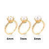 Crown Shape Brass Micro Pave Clear Cubic Zirconia Cup Peg Ring Settings X-KK-T076-18G-4