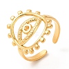 Ion Plating(IP) 201 Stainless Steel Open Cuff Ring Rhinestone Settings RJEW-E063-40G-1