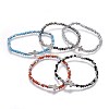 Faceted Electroplate Glass Beaded Stretch Bracelets BJEW-JB04136-1