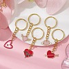 Valentine's Day Heart Alloy Enamel Pendant Keychain KEYC-JKC00595-4